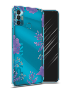 Чехол Awog на Realme C15 "Сиреневая цветочная рамка"
