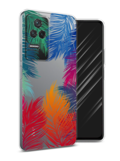 Чехол Awog на Poco F4/Redmi K40S "Рамка из перьев"