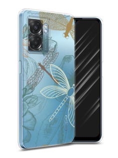 Чехол Awog на Oppo A57 5G/A56s/OnePlus Nord N300 5G "Тени стрекоз"