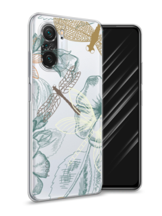 Чехол Awog на Poco F3/Redmi K40/Mi 11i "Тени стрекоз"