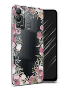 Чехол Awog на Infinix Hot 12i "Розовая цветочная рамка"