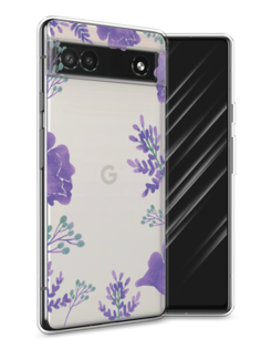 Чехол Awog на Google Pixel 6A "Сиреневая цветочная рамка"