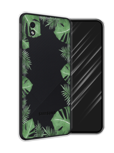 Чехол Awog на Samsung Galaxy A01 Core / Самсунг A01 Core "Листья папоротника рамка"
