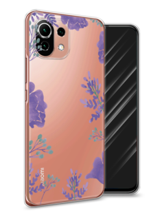 Чехол Awog на Xiaomi Mi 11 Lite "Сиреневая цветочная рамка"