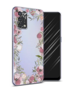Чехол Awog на Oppo Reno 6 Lite "Розовая цветочная рамка"