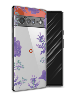 Чехол Awog на Google Pixel 6 Pro "Сиреневая цветочная рамка"