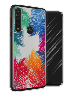 Чехол Awog на Motorola Moto G Power 2020 "Рамка из перьев"