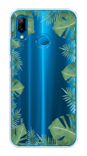 Чехол Awog на Huawei P20 Lite "Листья папоротника рамка"
