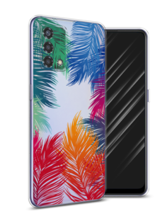 Чехол Awog на Oppo Reno 6 Lite "Рамка из перьев"
