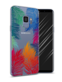 Чехол Awog на Samsung Galaxy S9 "Рамка из перьев"