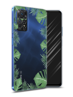 Чехол Awog на Xiaomi Redmi Note 11 Pro "Листья папоротника рамка"