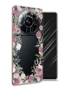 Чехол Awog на Xiaomi 12S Ultra "Розовая цветочная рамка"