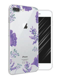 Чехол Awog на Apple iPhone 7 Plus / Айфон 7 Plus "Сиреневая цветочная рамка"