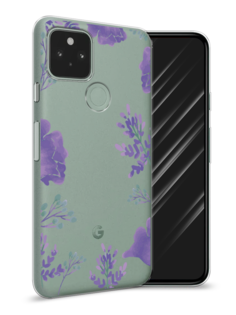 Чехол Awog на Google Pixel 5A "Сиреневая цветочная рамка"