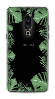 Чехол Awog на Meizu 15 "Листья папоротника рамка"