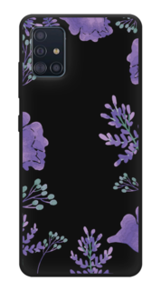 Чехол Awog на Samsung Galaxy A51 "Сиреневая цветочная рамка"