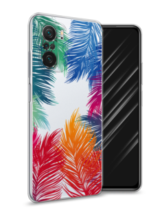 Чехол Awog на Poco F3/Redmi K40/Mi 11i "Рамка из перьев"