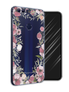Чехол Awog на Honor 8 "Розовая цветочная рамка"