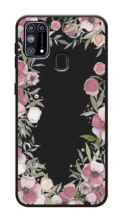 Чехол Awog на Samsung Galaxy M31 / Самсунг M31 "Розовая цветочная рамка"