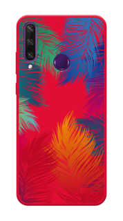 Чехол Awog на Huawei Y6p "Рамка из перьев"