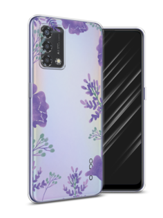 Чехол Awog на Oppo Reno 6 Lite "Сиреневая цветочная рамка"