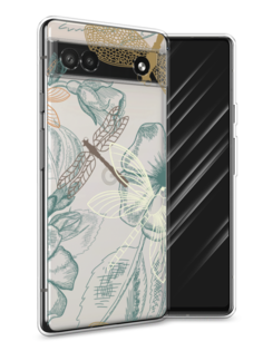 Чехол Awog на Google Pixel 6A "Тени стрекоз"