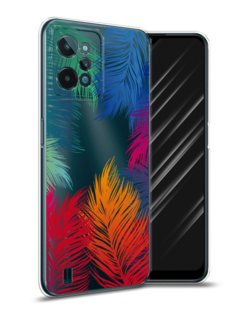 Чехол Awog на Realme C31 "Рамка из перьев"