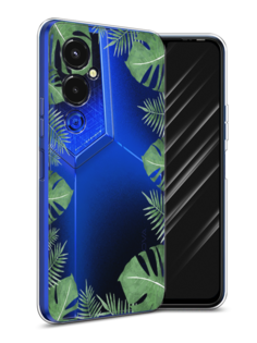 Чехол Awog на Tecno Pova 4 pro / Техно Пова 4 Про "Листья папоротника рамка"