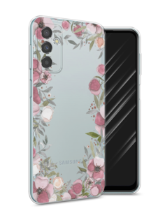 Чехол Awog на Samsung Galaxy M23 5G / Самсунг M23 5G "Розовая цветочная рамка"