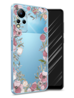 Чехол Awog на Infinix Note 11 "Розовая цветочная рамка"