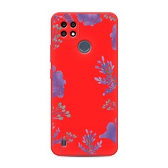 Чехол Awog на Realme C21Y/C25Y "Сиреневая цветочная рамка"