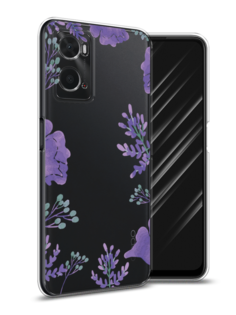 Чехол Awog на Oppo A36 "Сиреневая цветочная рамка"