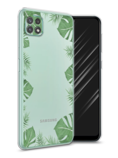 Чехол Awog на Samsung Galaxy A22s 5G / Самсунг A22s 5G "Листья папоротника рамка"