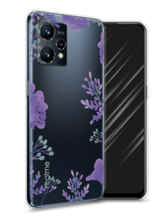 Чехол Awog на Realme 9 "Сиреневая цветочная рамка"