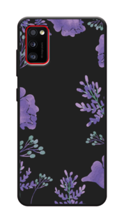 Чехол Awog на Samsung Galaxy A41 / Самсунг A41 "Сиреневая цветочная рамка"