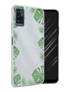Чехол Awog на ZTE Blade A71 / ЗТЕ Блэйд A71 "Листья папоротника рамка"