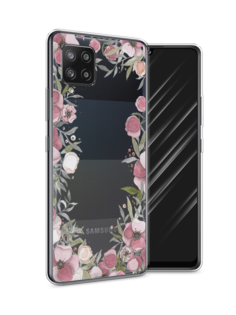 Чехол Awog на Samsung Galaxy A42 / Самсунг A42 "Розовая цветочная рамка"