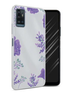 Чехол Awog на ZTE Blade A71 / ЗТЕ Блэйд A71 "Сиреневая цветочная рамка"
