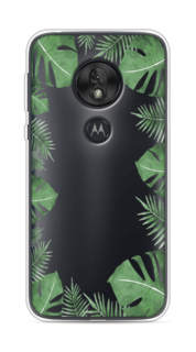 Чехол Awog на Motorola Moto G7 Play / Моторола Мото G7 Плэй "Листья папоротника рамка"