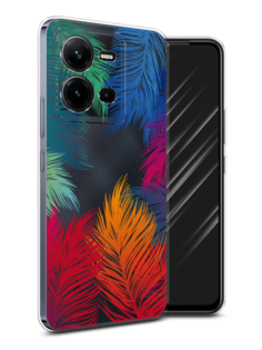 Чехол Awog на Vivo V25e / Виво V25e "Рамка из перьев"