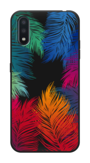 Чехол Awog на Samsung Galaxy A01 "Рамка из перьев"