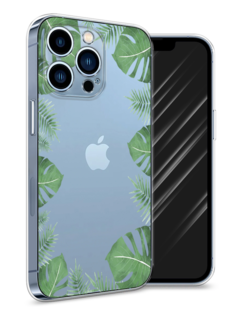 Чехол Awog на Apple iPhone 13 Pro / Айфон 13 Pro "Листья папоротника рамка"