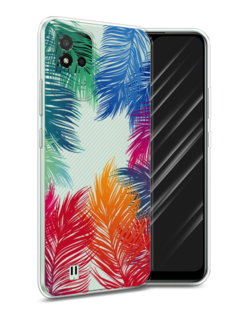 Чехол Awog на Realme Narzo 50i "Рамка из перьев"