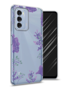 Чехол Awog на ZTE Blade V40 / ЗТЕ Блэйд V40 "Сиреневая цветочная рамка"