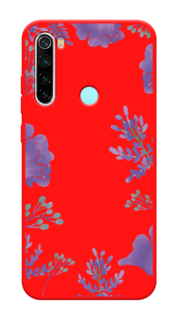 Чехол Awog на Xiaomi Redmi Note 8 "Сиреневая цветочная рамка"