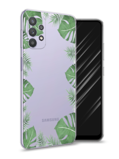 Чехол Awog на Samsung Galaxy A32 / Самсунг A32 "Листья папоротника рамка"