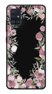 Чехол Awog на Samsung Galaxy A51 "Розовая цветочная рамка"
