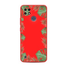 Чехол Awog на Realme C21Y/C25Y "Листья папоротника рамка"