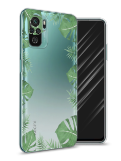 Чехол Awog на Xiaomi Redmi Note 10/Note 10S/M5s "Листья папоротника рамка"