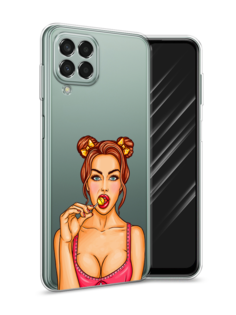 Чехол Awog на Samsung Galaxy M33 / Самсунг M33 "Рамка из перьев"